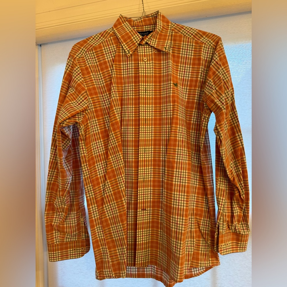 Southern Marsh Men's Orange and Yellow Plaid Shirt